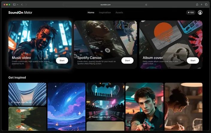 SoundOn Melor — AI music video, Spotify Canvas and album cover tools
