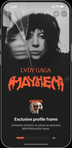 Top Artist Campaign — Lady Gaga MAYHEM exclusive profile frame