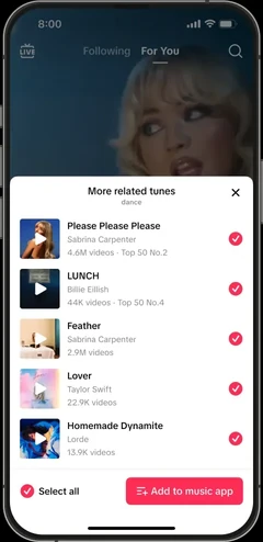 Playlists — more related tunes sheet