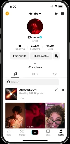 Spotlight — artist profile music tab