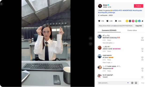 An artist's TikTok challenge video